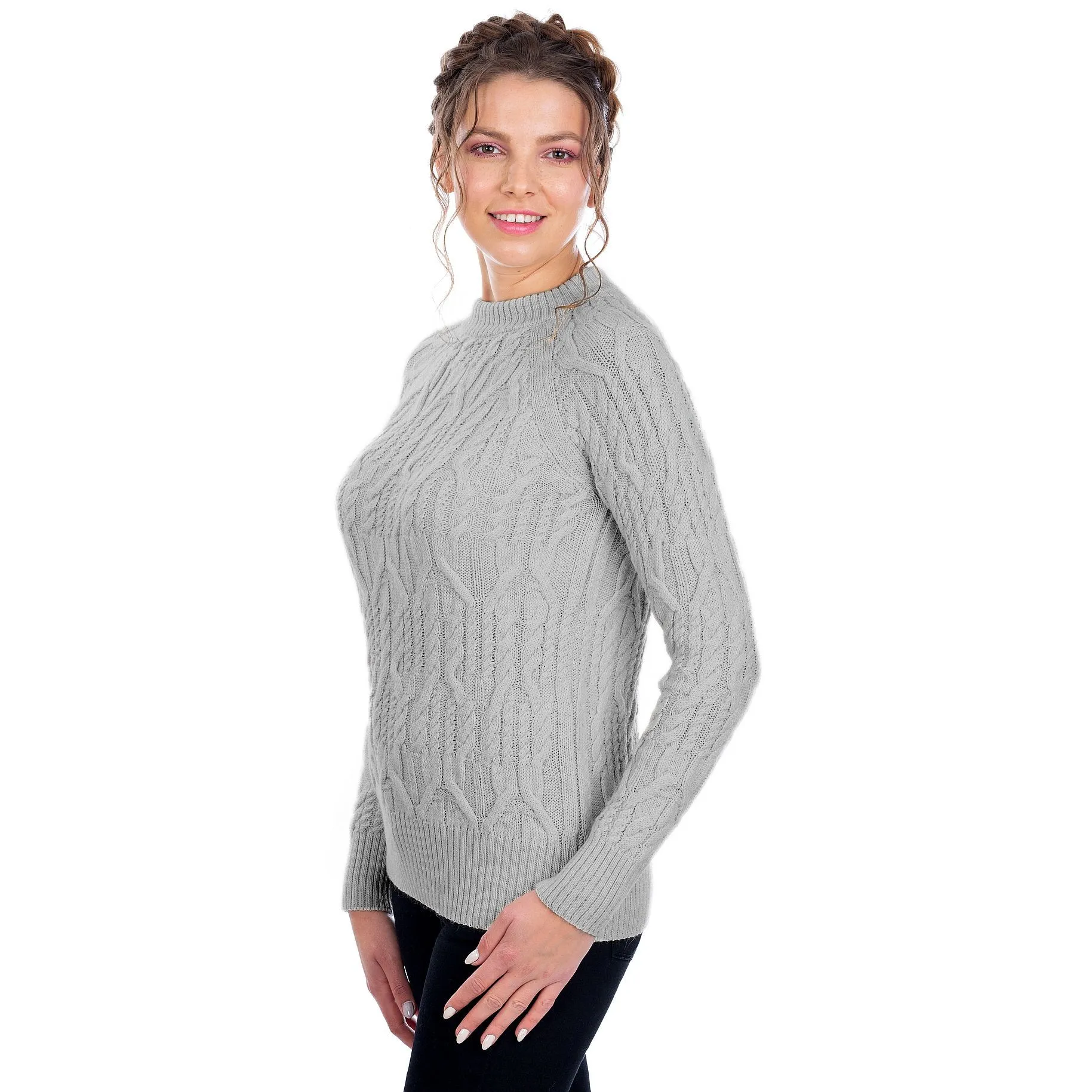 Ladies Crew Neck Sweater 2 Colors 6 Sizes Made in Ireland