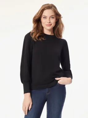 Long Sleeve Puff Sleeve Knit Top