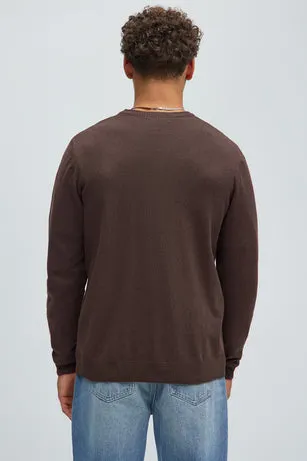 Mens Brown Crewneck Sweater