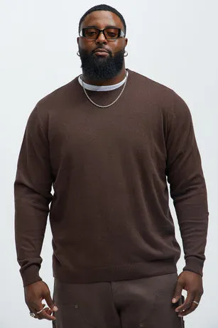 Mens Brown Crewneck Sweater