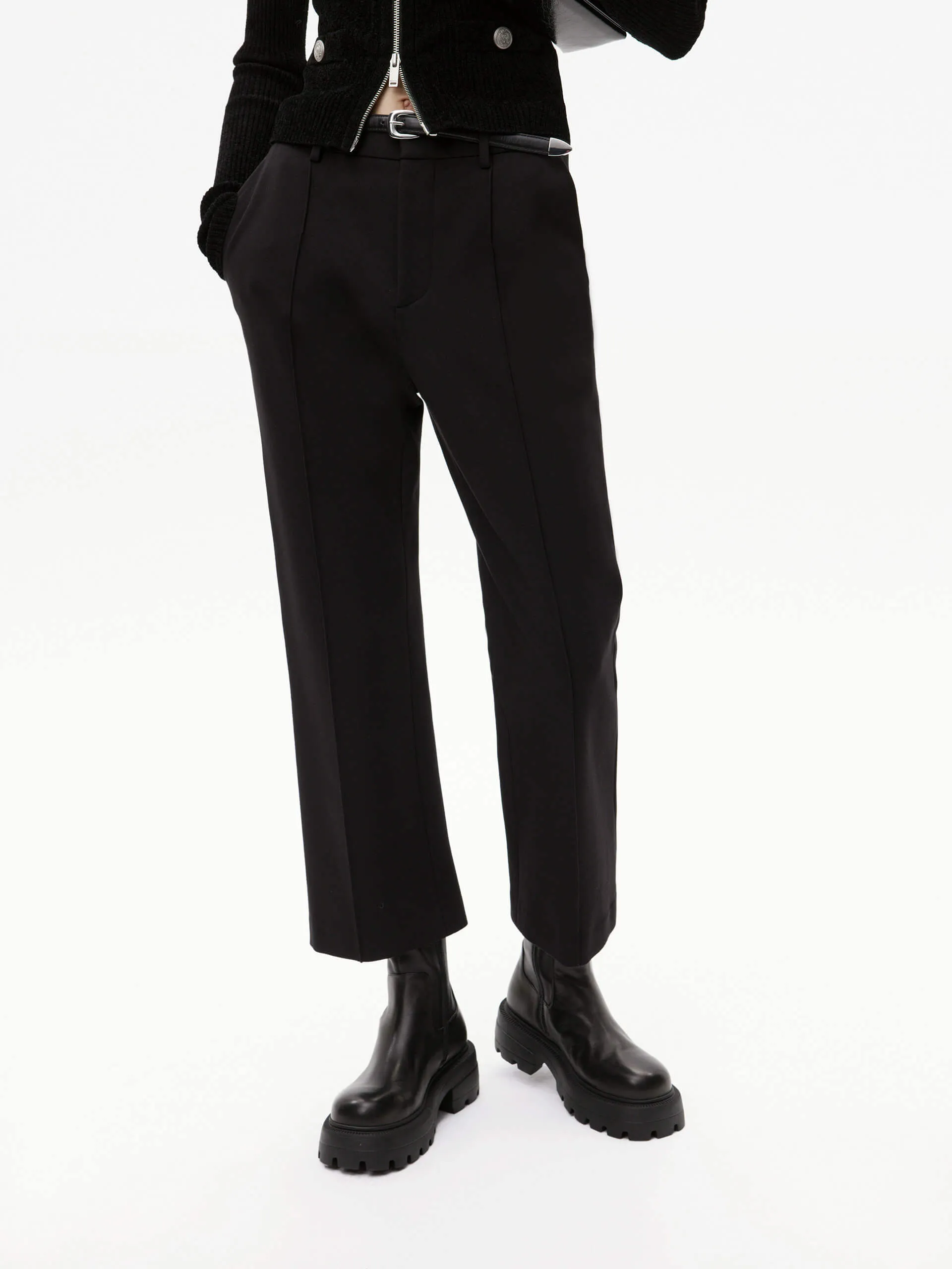 Mid Waist Tailored Pants