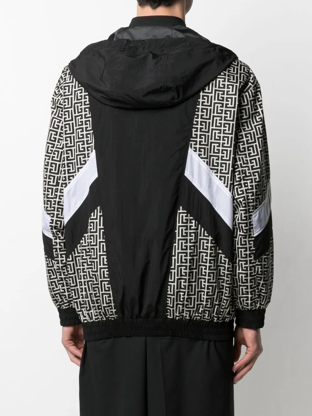 Monogram-Print Hooded Bomber Jacket