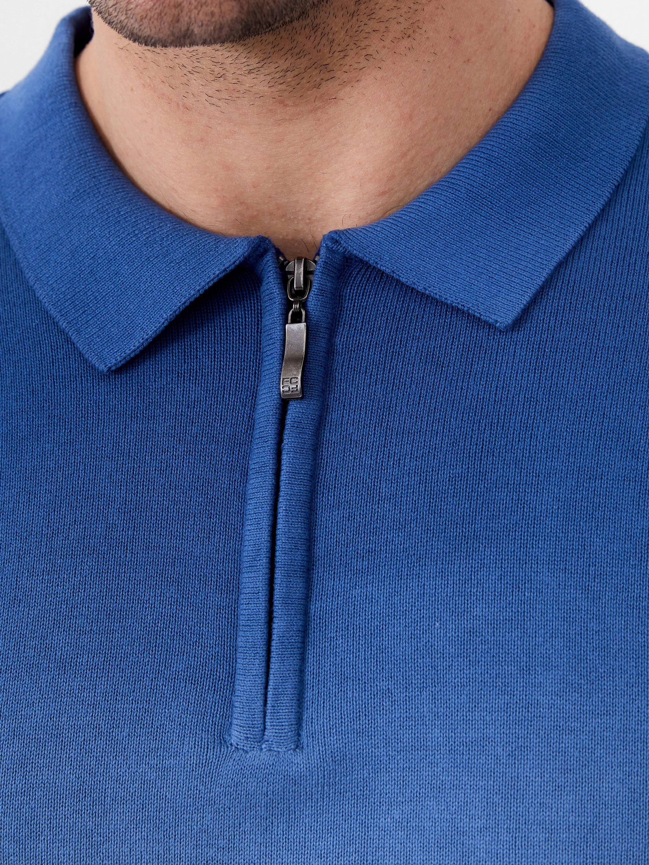 Ombre Half Zip Polo Shirt