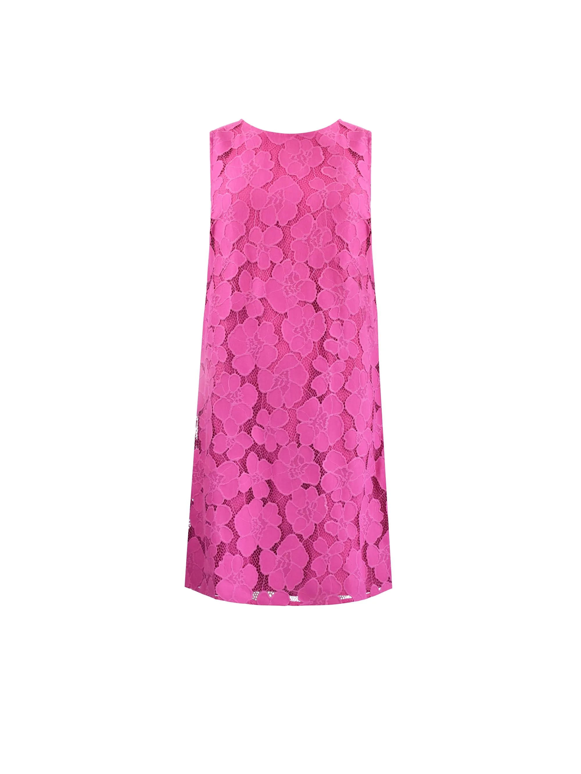 Pink Lace Mini Shift Dress