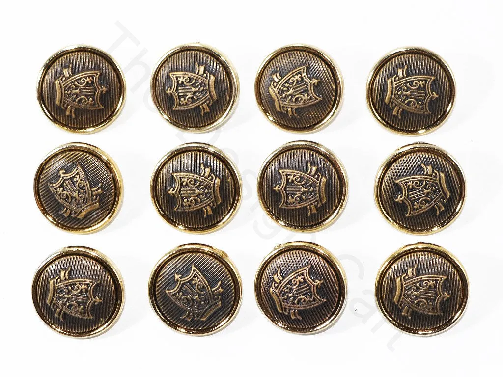 Rust Gold Crest Coat Buttons