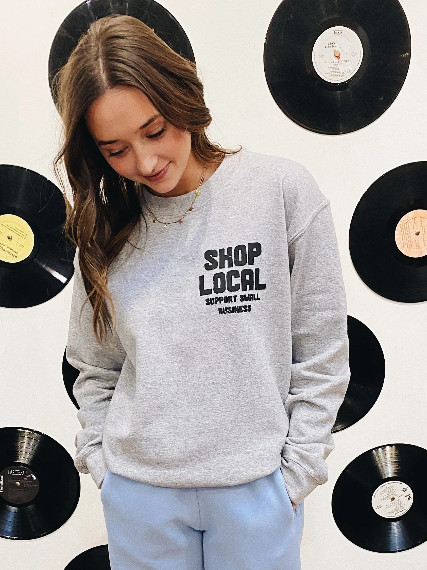 shop local crewneck