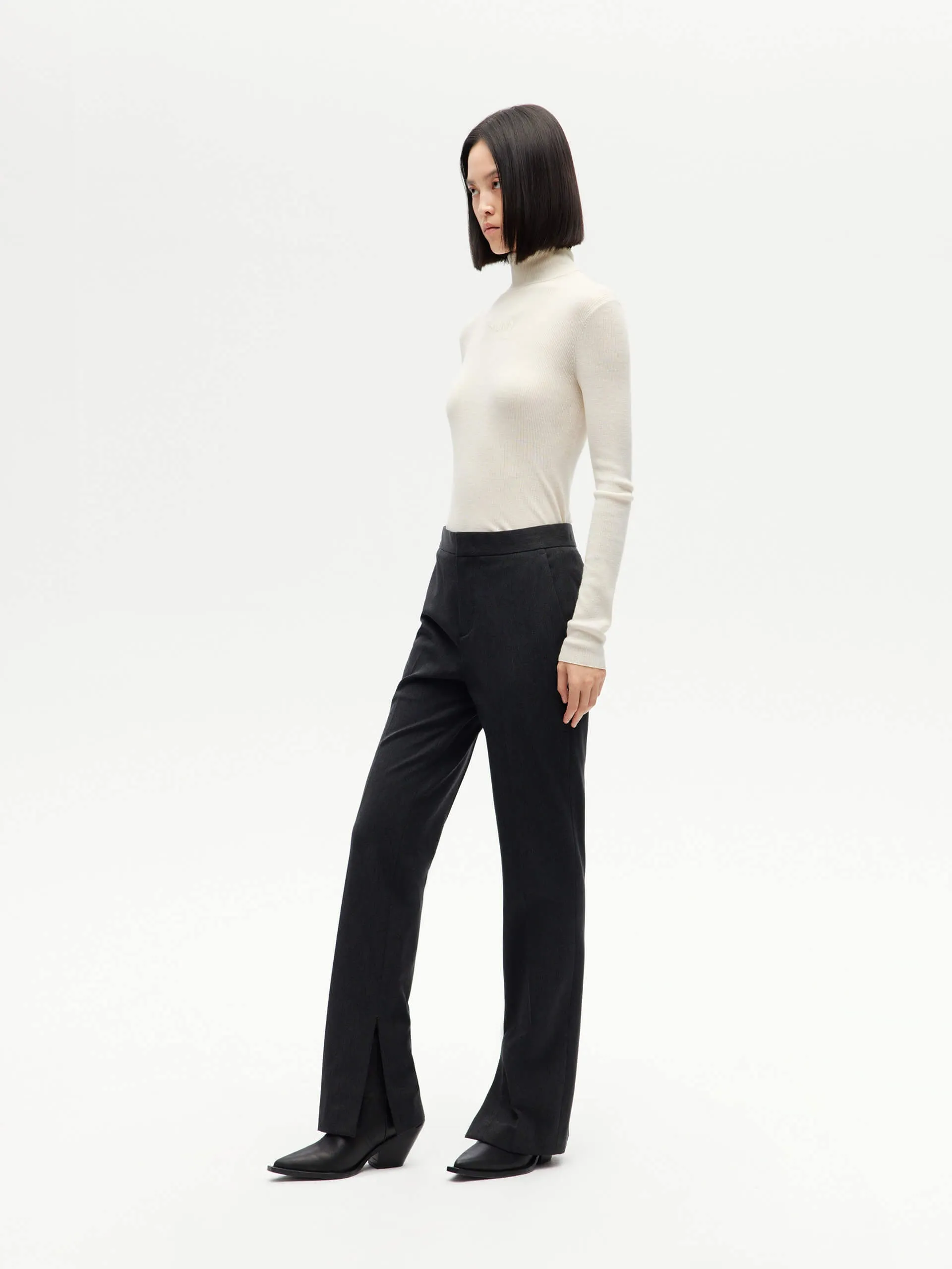 Side Slit Tailored Pants