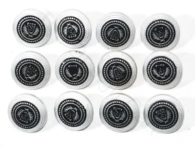 Silver Black Crest Acrylic Coat Buttons