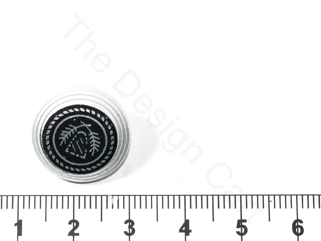 Silver Black Crest Acrylic Coat Buttons