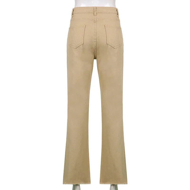 Spice Girl Style High Waist Slim Jeans Bell Bottoms