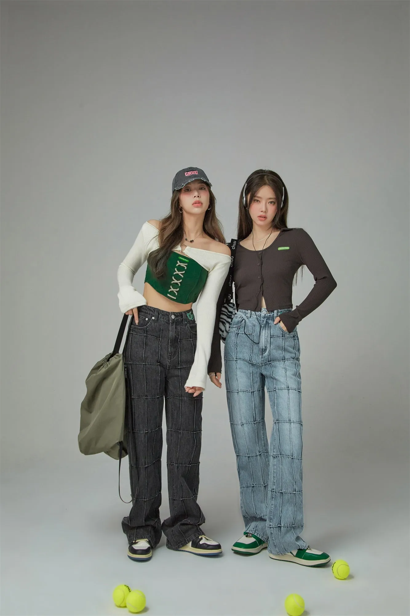 Squares High-Waisted Wide Jeans