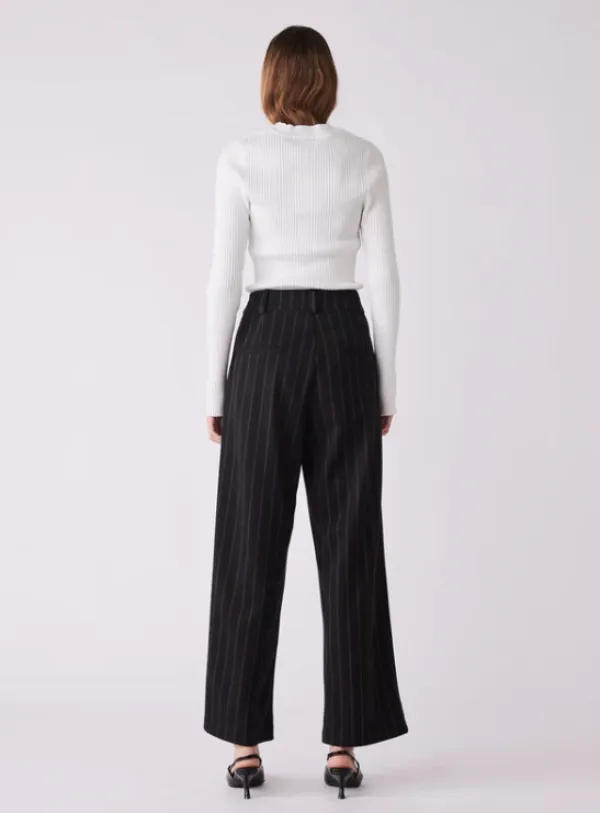 Studio Tailored Pants Black Pinstripe