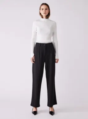 Studio Tailored Pants Black Pinstripe