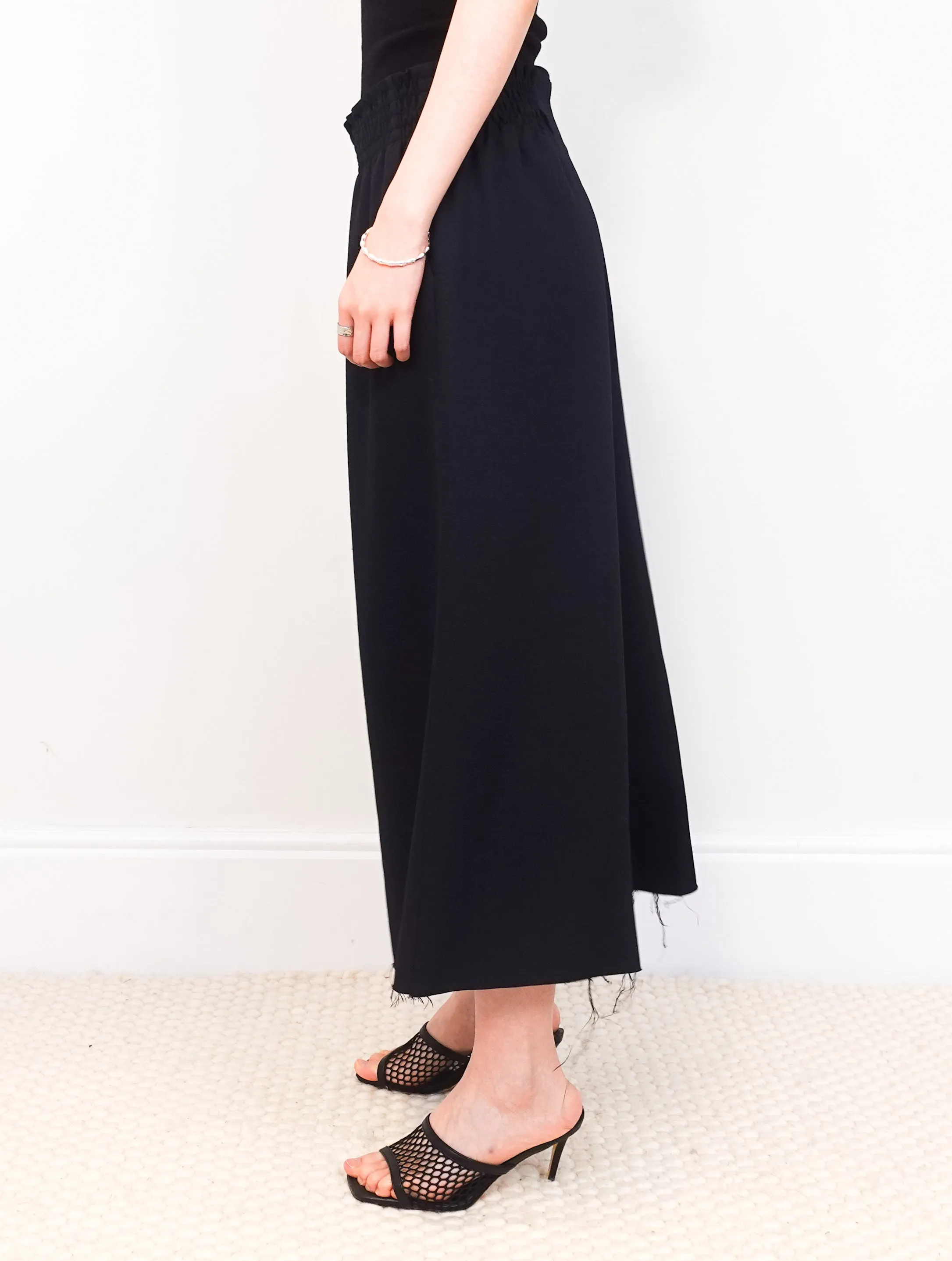 Wide leg black trousers