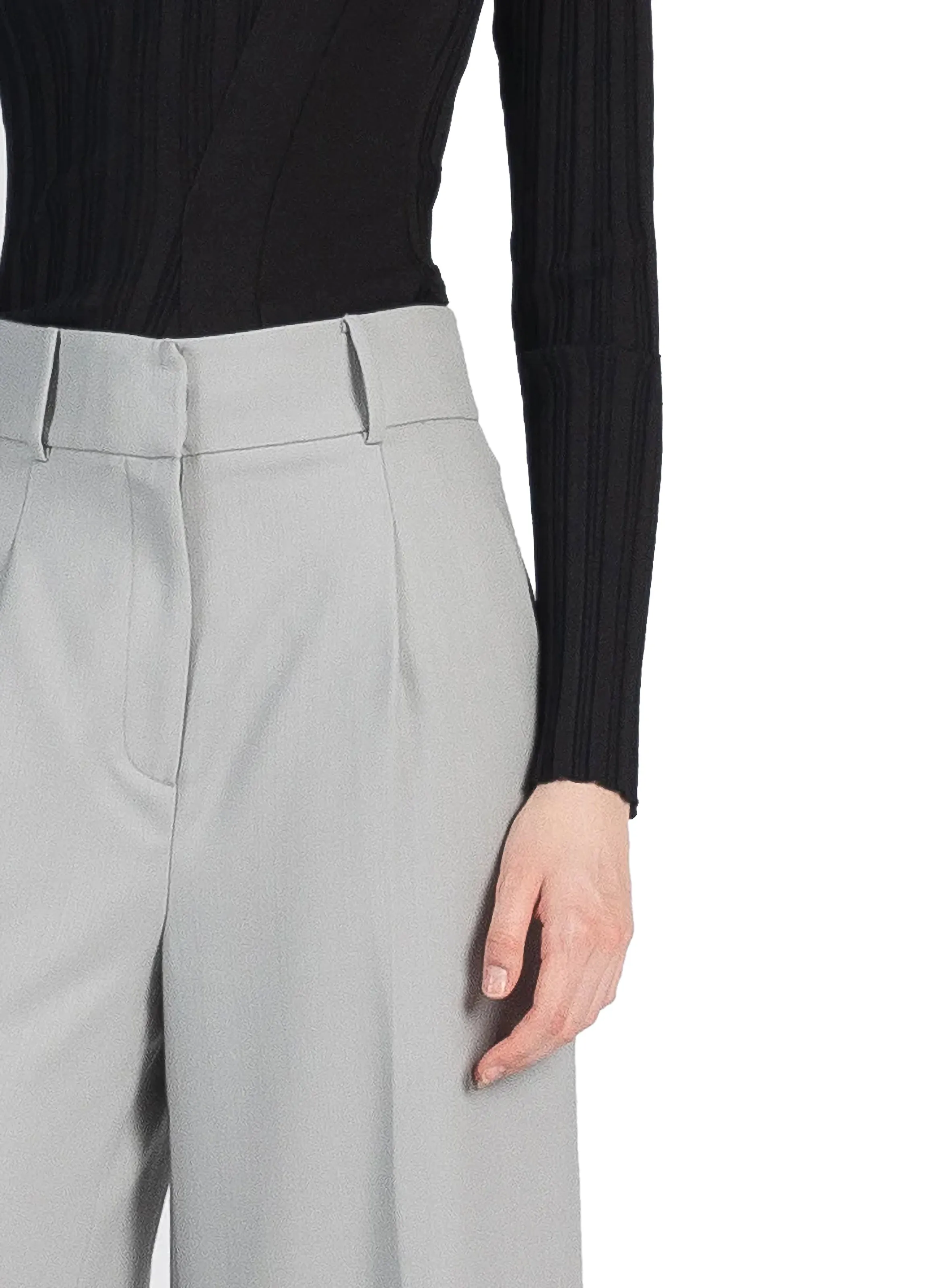 Wide Leg Tailored Trousers Grey