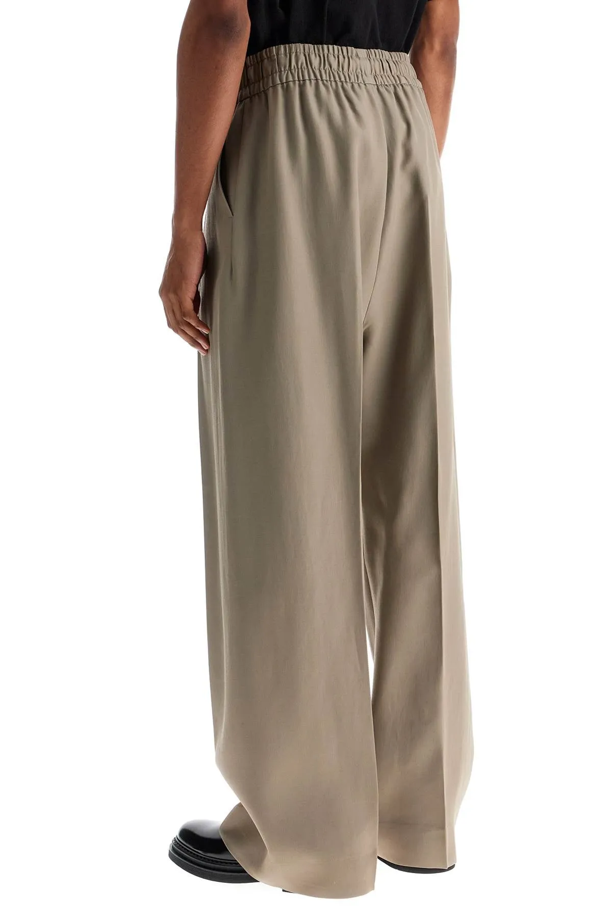 Wide-Leg Wool & Viscose Trousers