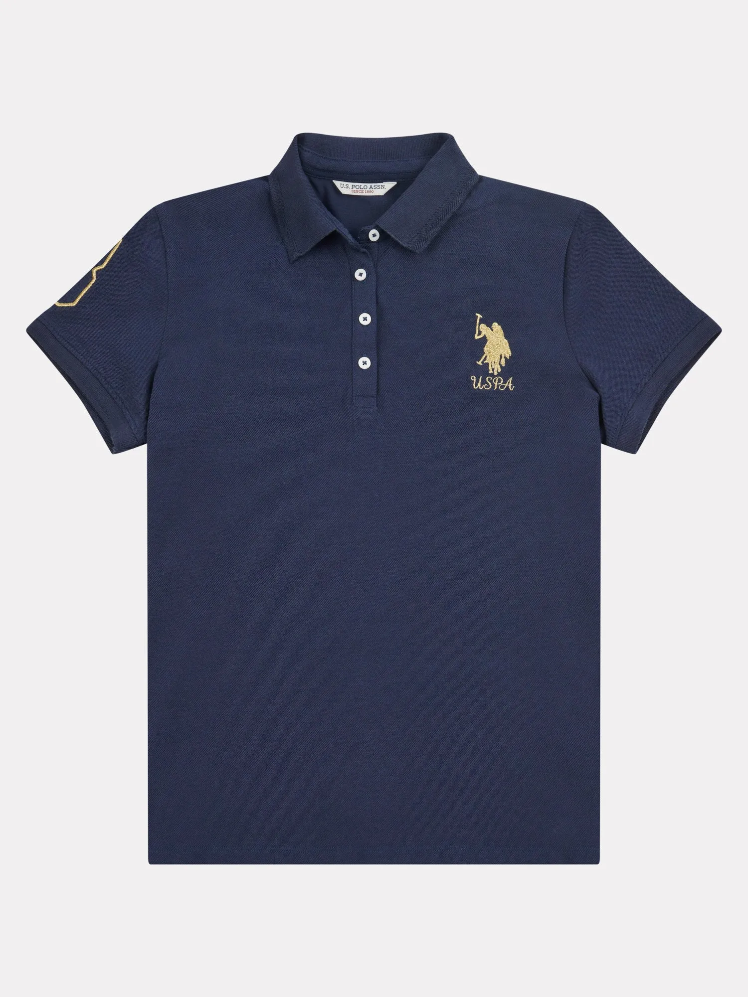 Womens Gold Player 3 Polo Shirt in Navy Iris